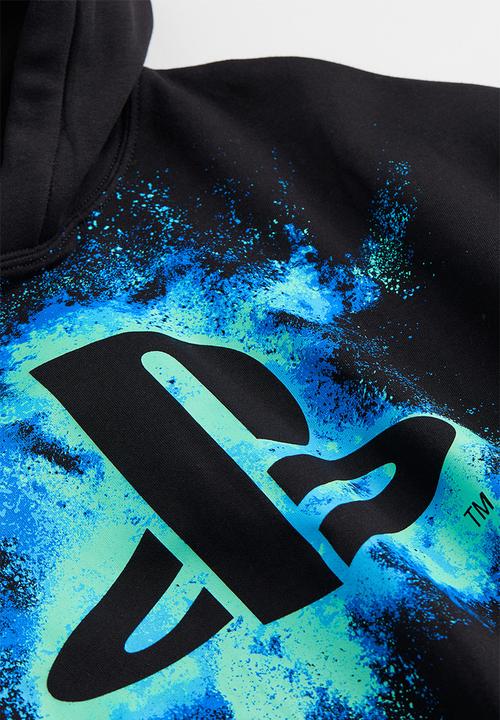 H&M - Oversized printed hoodie - black/playstation