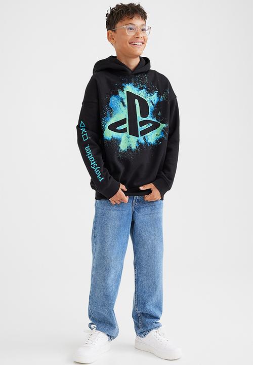 H&M - Oversized printed hoodie - black/playstation