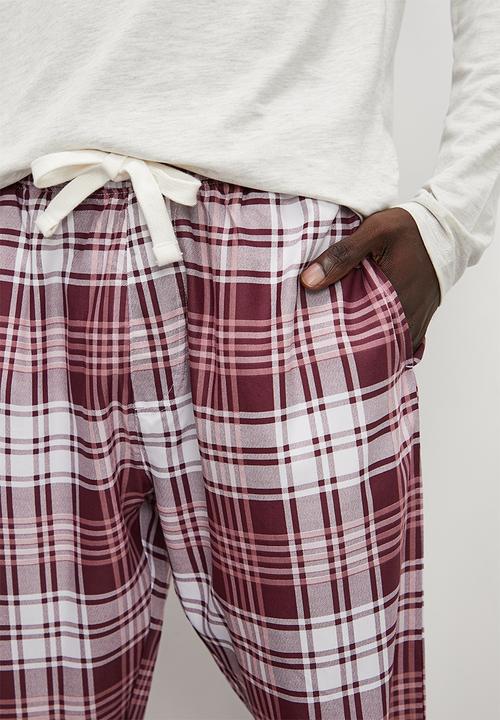 Superbalist - Henley tee & check woven sleep pant set - multi 1