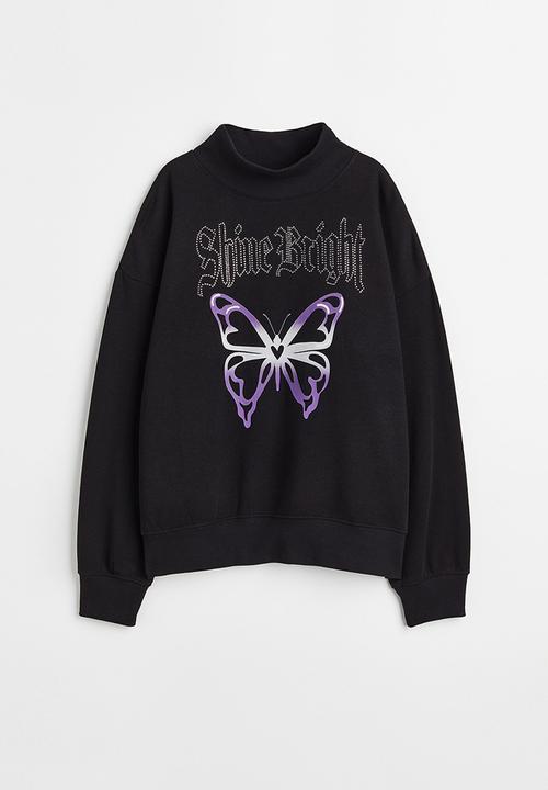 H&M - Oversized turtleneck sweatshirt - black/shine bright
