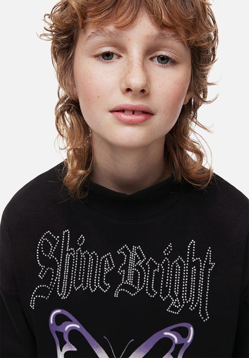 H&M - Oversized turtleneck sweatshirt - black/shine bright
