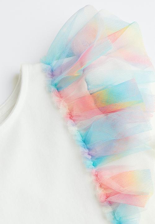 H&M - Flounce-trimmed top - white
