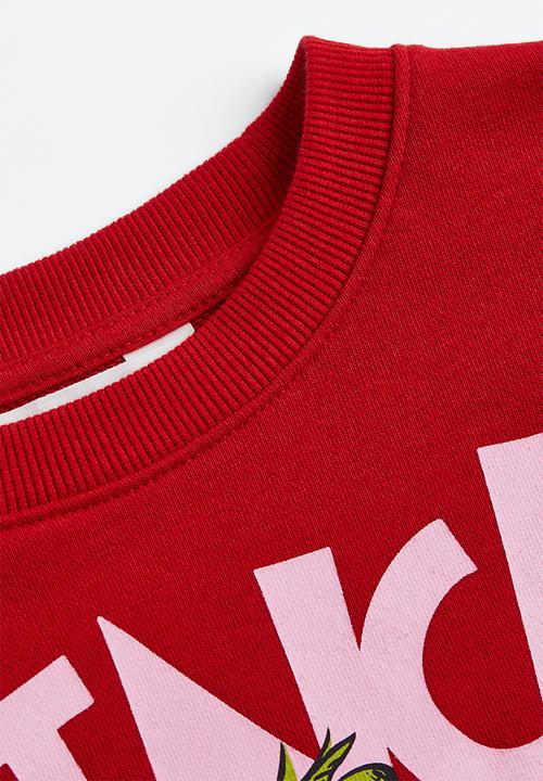 H&M - Oversized printed sweatshirt - red/the grinch