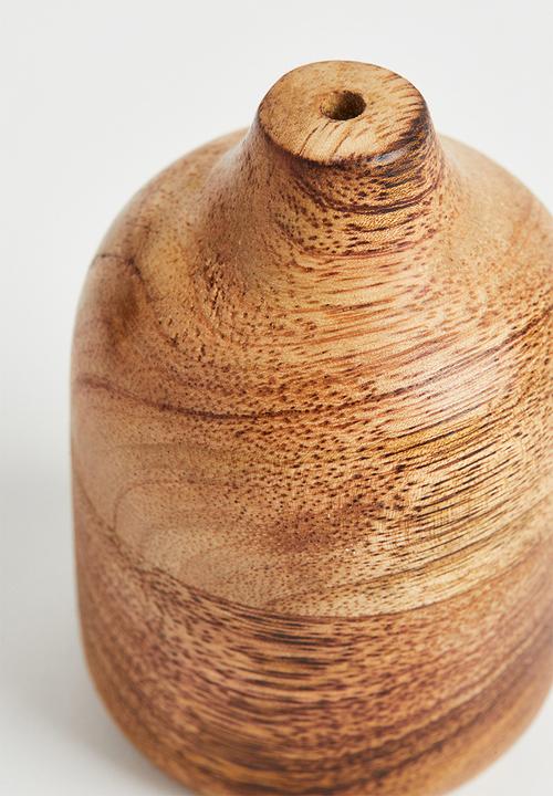 H&M - Wooden mini vase - brown