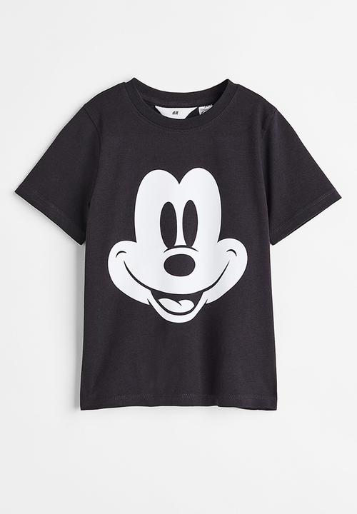 H&M - Printed T-shirt - black/mickey mouse