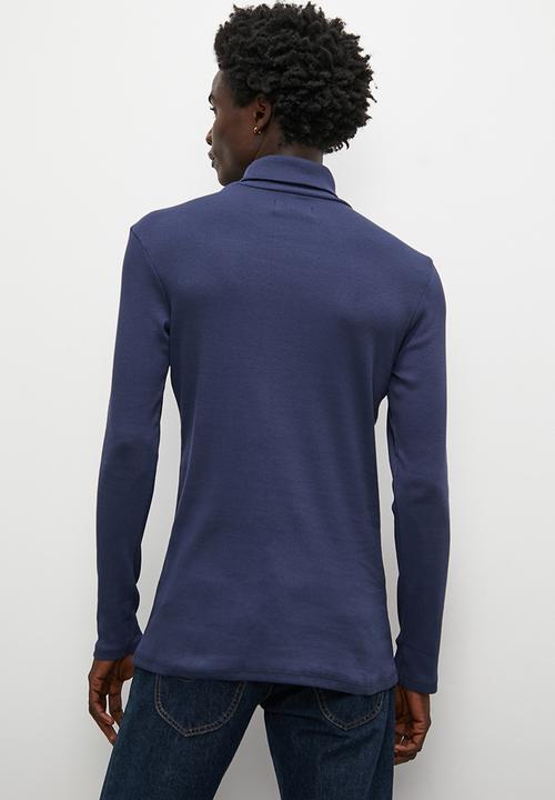 Superbalist - 2-Pack sochi slim ribbed roll neck long sleeve tee - grey & navy