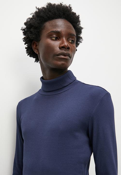 Superbalist - 2-Pack sochi slim ribbed roll neck long sleeve tee - grey & navy