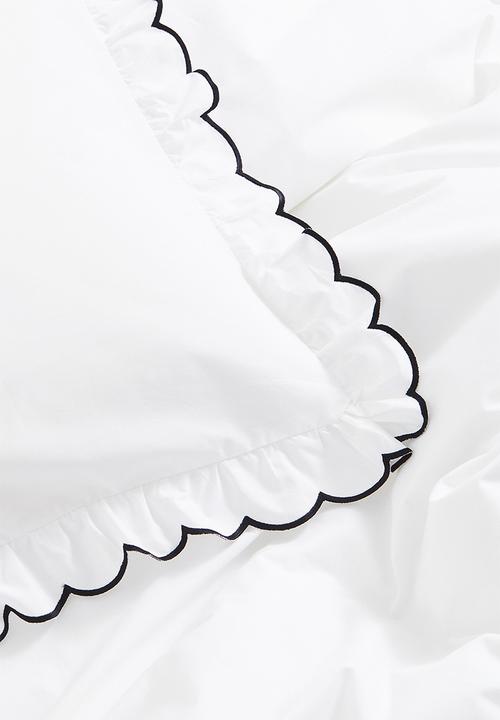 H&M - Single oxford-edge duvet cover set - white/black
