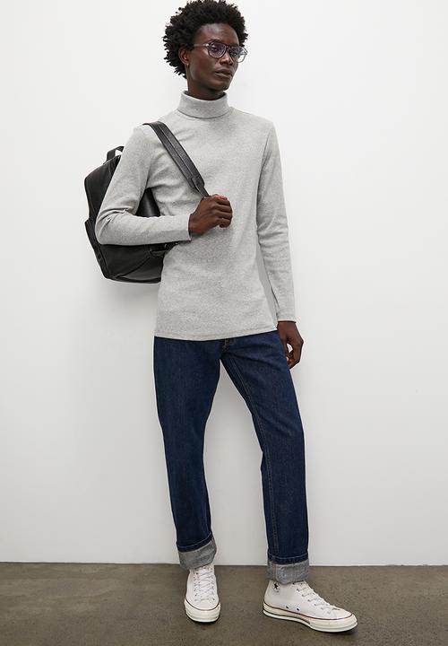 Superbalist - 2-Pack sochi slim ribbed roll neck long sleeve tee - grey & navy