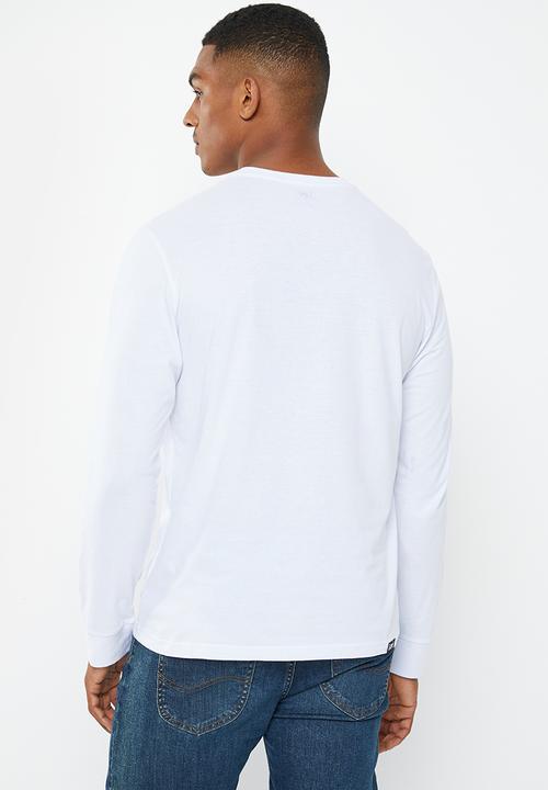 Lee  - Puff stitch long sleeve tee - white