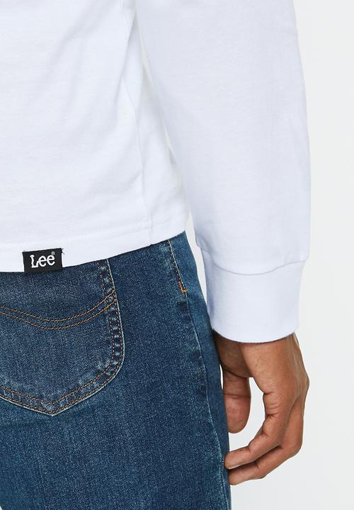 Lee  - Puff stitch long sleeve tee - white