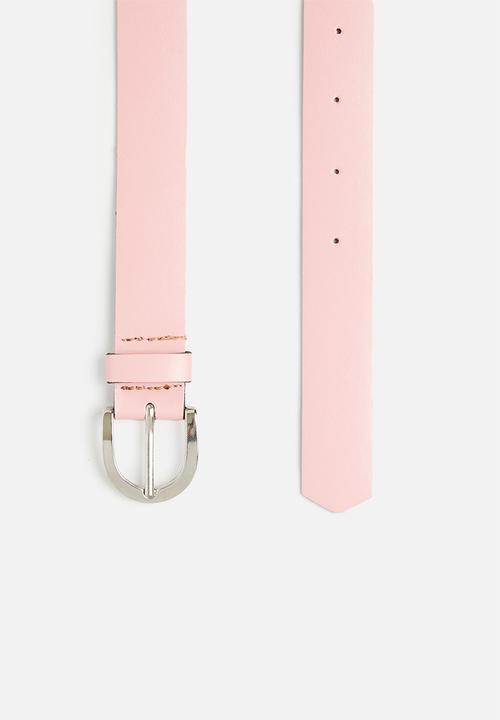 Superbalist - Thinny two pack pu belts - pink & beige