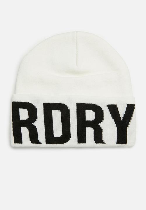 Superdry. - Code mtn knitted hat - optic & black