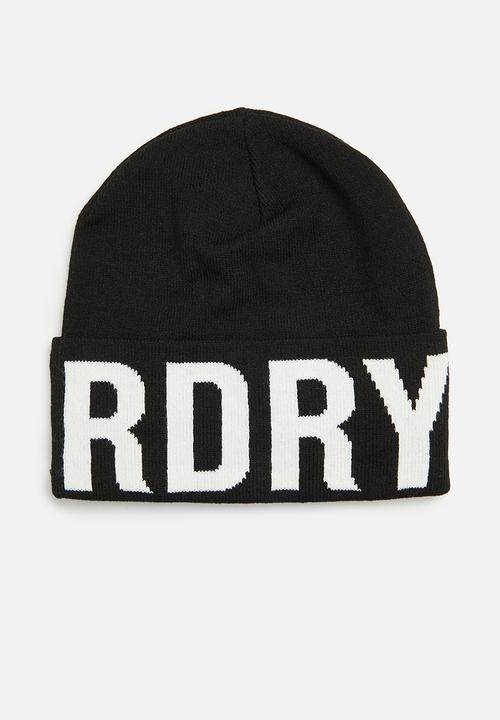 Superdry. - Code mtn knitted hat - black & optic