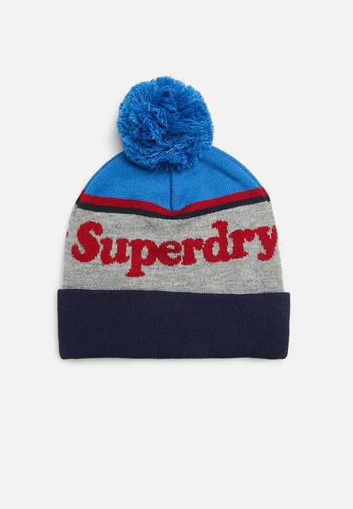 Superdry. - Vintage classic logo beanie - new royal & red