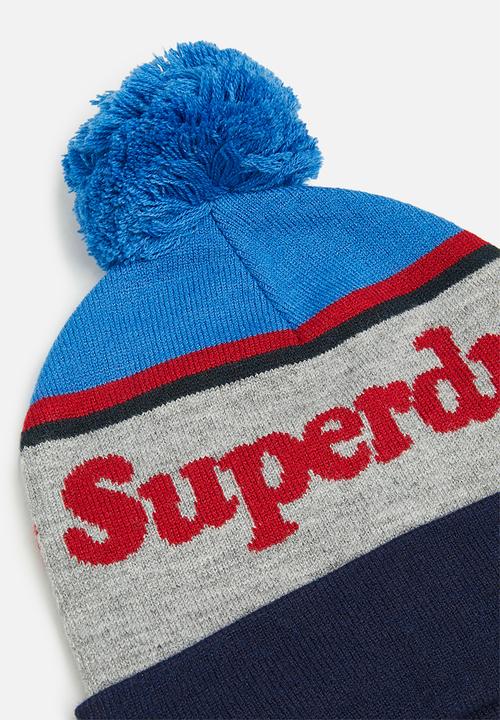 Superdry. - Vintage classic logo beanie - new royal & red