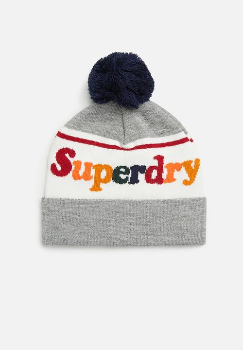 Superdry. - Vintage classic logo beanie - grey