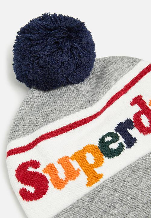 Superdry. - Vintage classic logo beanie - grey