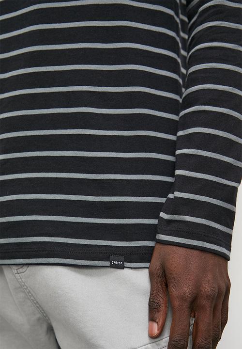 Superbalist - Nate y/d long sleeve  stripe tee - black & grey