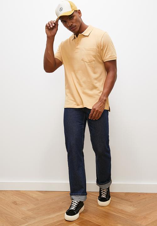 Lark & Crosse - Toni jacquard collar golfer - stone