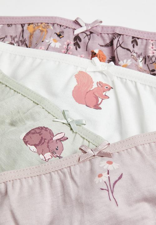 H&M - 7-pack cotton briefs - purple/floral