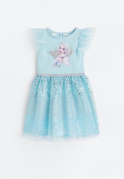 H&M - Printed tulle dress - light blue/frozen