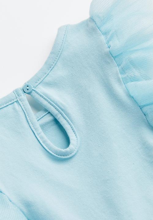 H&M - Printed tulle dress - light blue/frozen