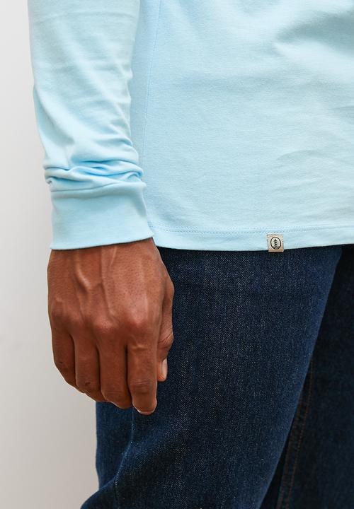 Lark & Crosse - Greg long sleeve grandpa tee - mid blue