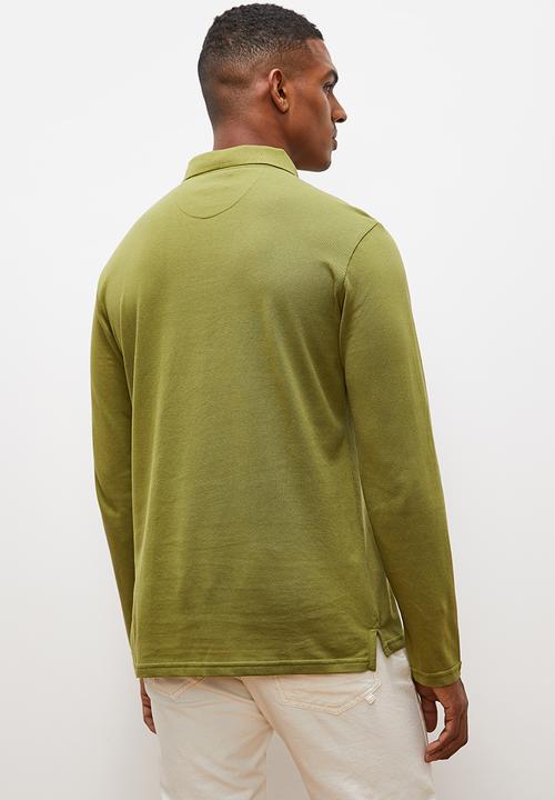 Lark & Crosse - Charl long sleeve golfer - khaki
