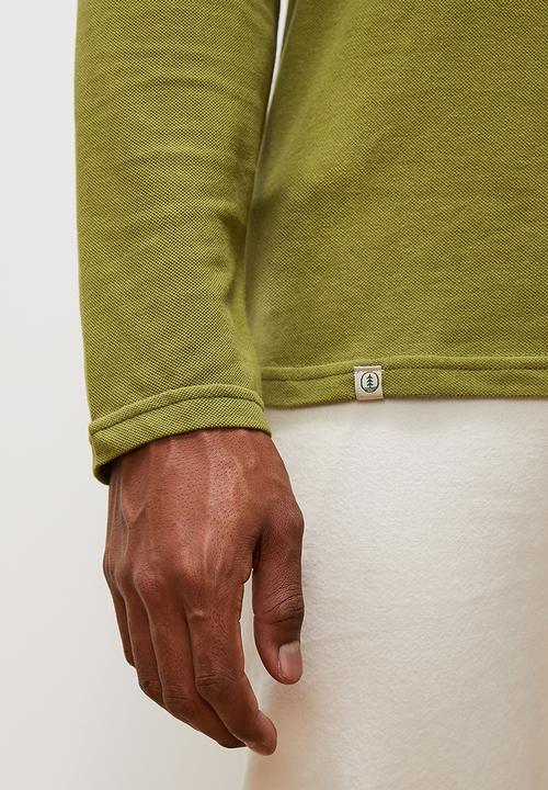 Lark & Crosse - Charl long sleeve golfer - khaki