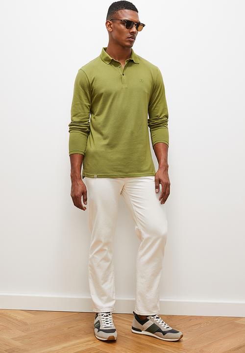 Lark & Crosse - Charl long sleeve golfer - khaki