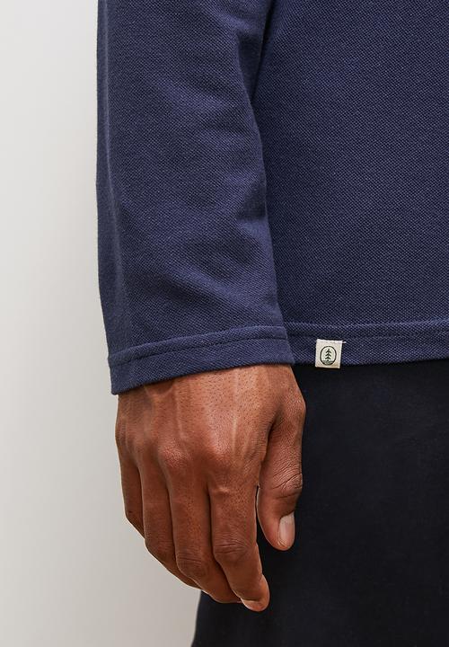 Lark & Crosse - Charl long sleeve golfer - navy
