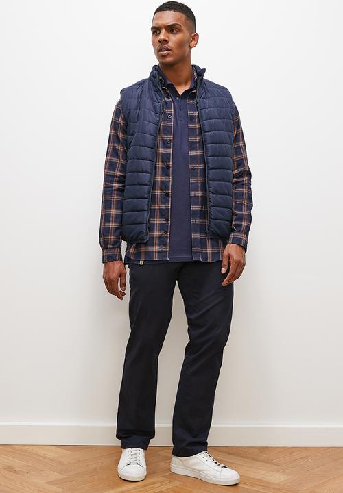 Lark & Crosse - Charl long sleeve golfer - navy
