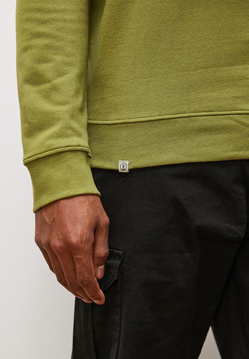 Lark & Crosse - Marco sueded crew neck sweat - khaki