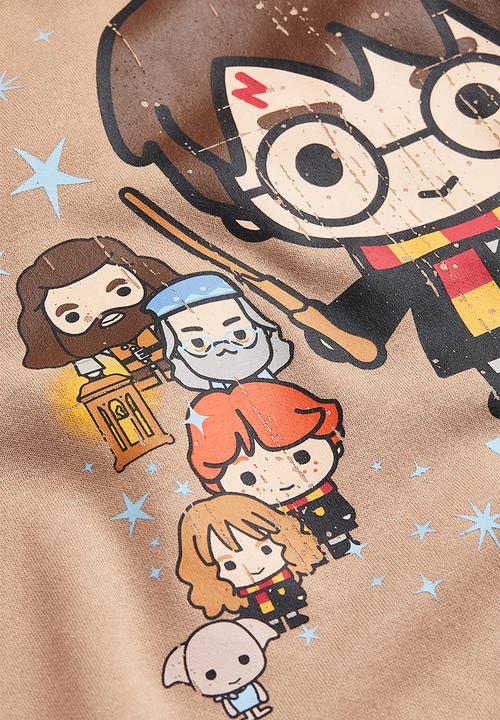 H&M - Oversized printed hoodie - beige/harry potter