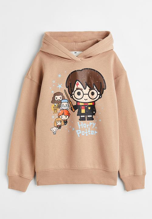 H&M - Oversized printed hoodie - beige/harry potter