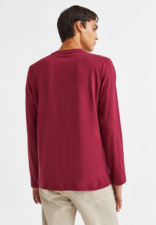 H&M - Regular fit jersey top - burgundy