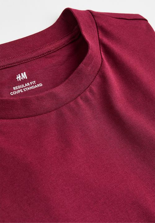 H&M - Regular fit jersey top - burgundy