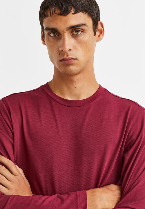 H&M - Regular fit jersey top - burgundy
