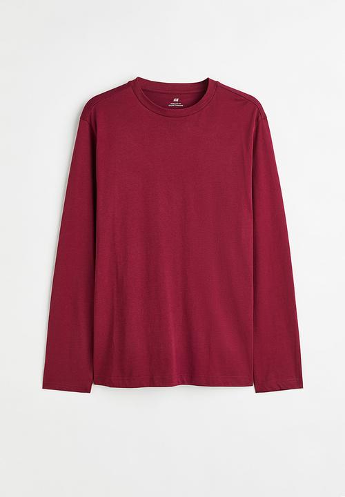 H&M - Regular fit jersey top - burgundy