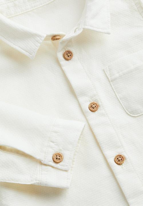 H&M - Shirt and bow tie - natural white/checked