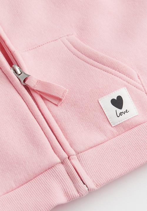 H&M - Zip-through hoodie - light pink