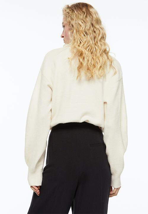 H&M - Beaded-collar jumper - cream