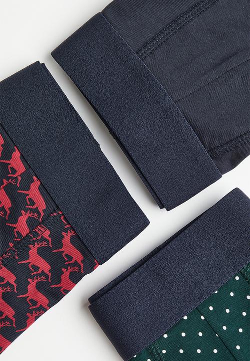 H&M - 3 Pack xtra life™ short trunks - red/reindeer