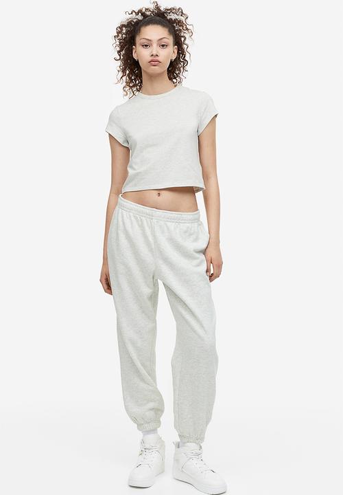 H&M - Cotton jersey T-shirt - light grey marl