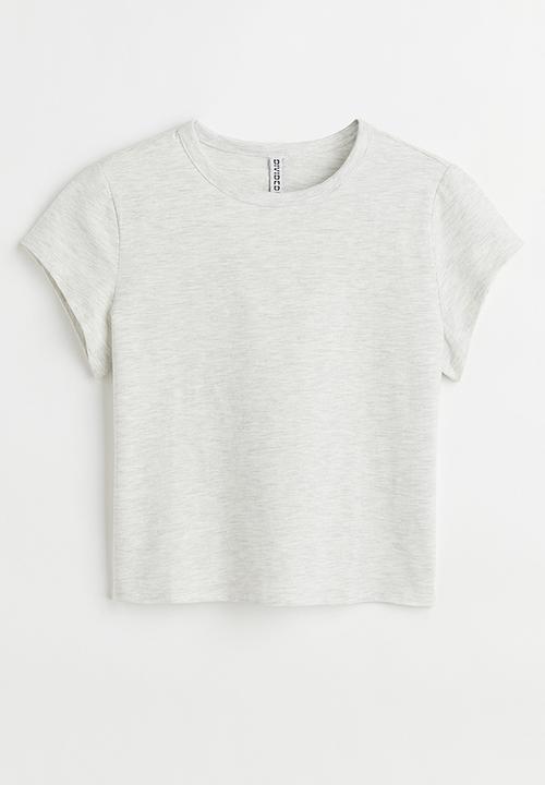 H&M - Cotton jersey T-shirt - light grey marl
