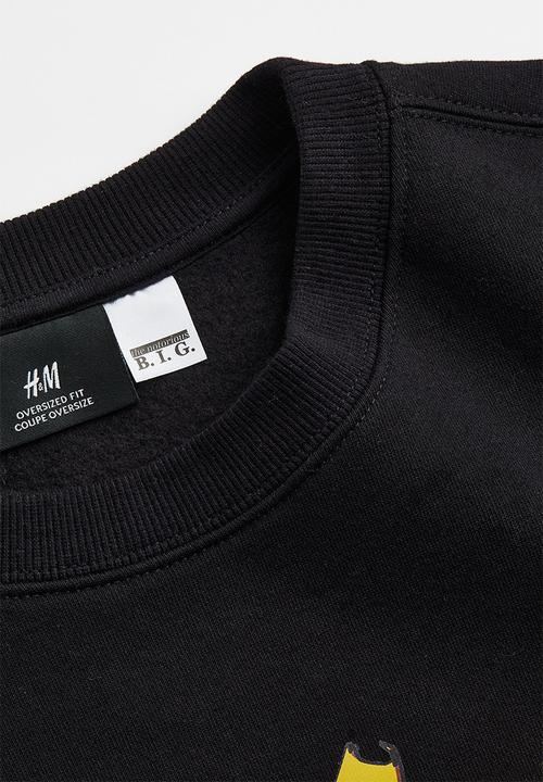 H&M - Relaxed fit sweatshirt - black/the notorious b.i.g.