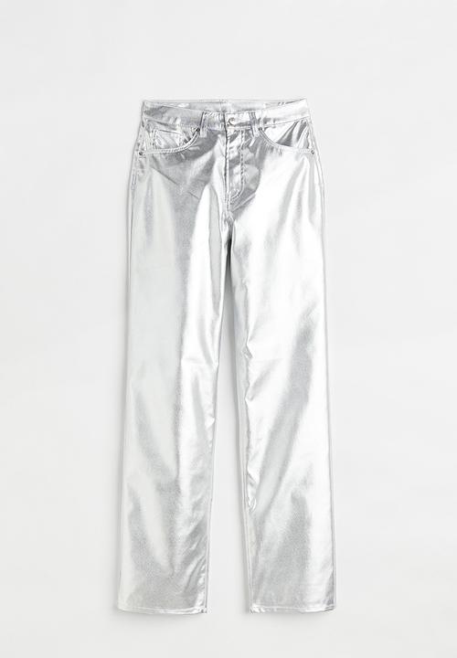 H&M - 90s straight trousers - silver-coloured