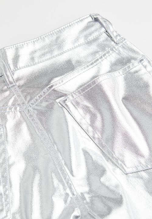 H&M - 90s straight trousers - silver-coloured
