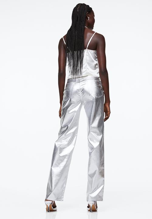 H&M - 90s straight trousers - silver-coloured